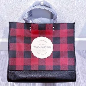 Coach Dempsey buffalo Plaid Tote bag crossbody